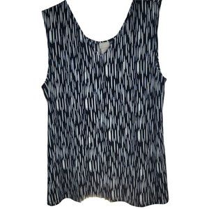 Chico's Travelers Essential Reversible Tank Top India Ink Black Size 2 NWTs